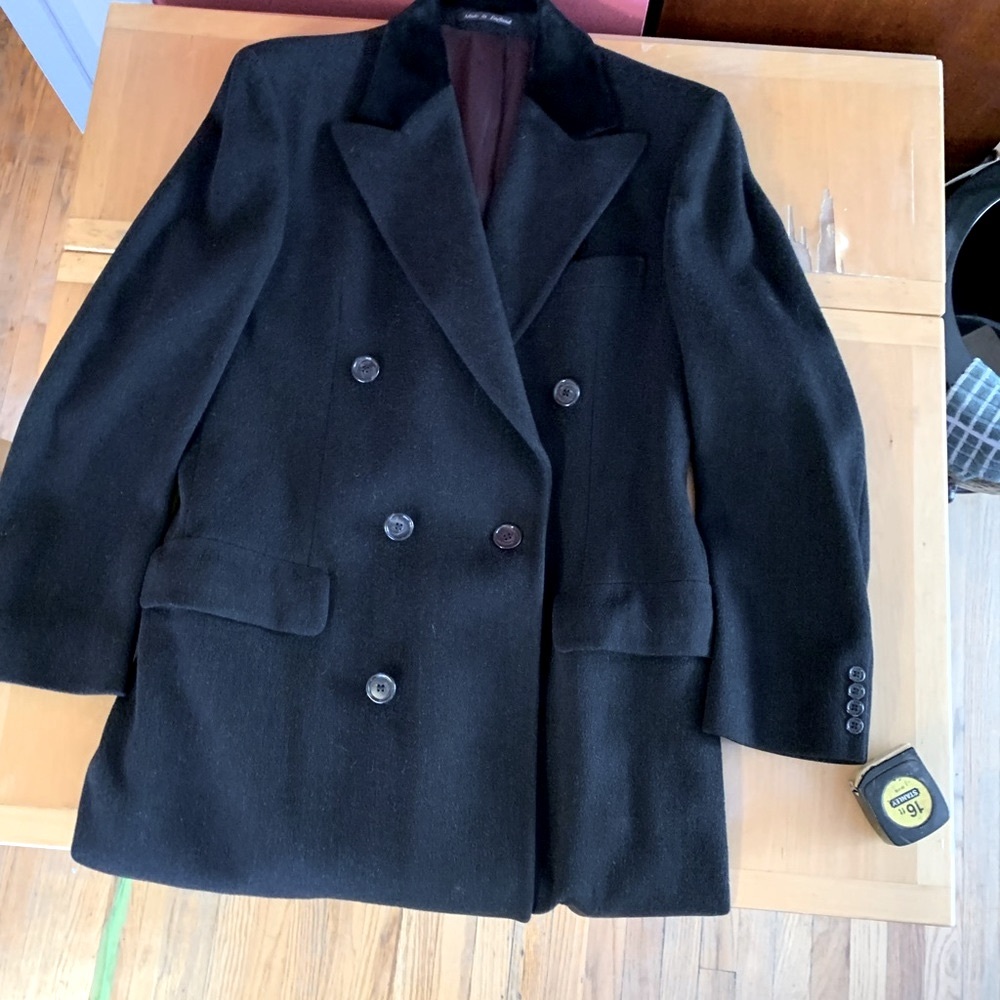 Chesterfield Wool Coat 20” at chest flat.